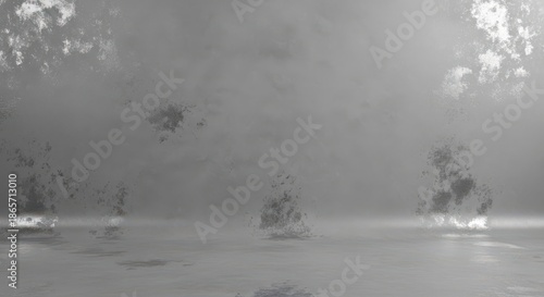 Tranquil natural scene with water reflecting delicate branches and light
