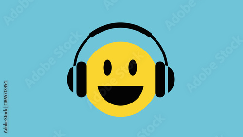Emoji with Headphones A Symbol of Music Focus and Entertainment.