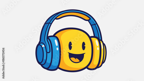 Emoji with Headphones A Vibrant and Expressive Musical Icon.