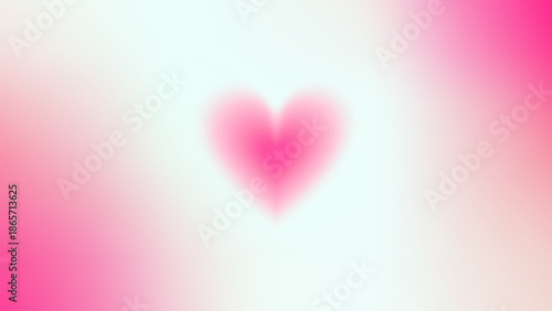 Abstract Valentine background. Glowing heart, soft pink gradient. Vector illustration for design