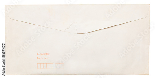 vintage postal envelope grunge paper design png isolated on transparent background