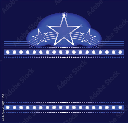 Big stars over place vector Design for your text