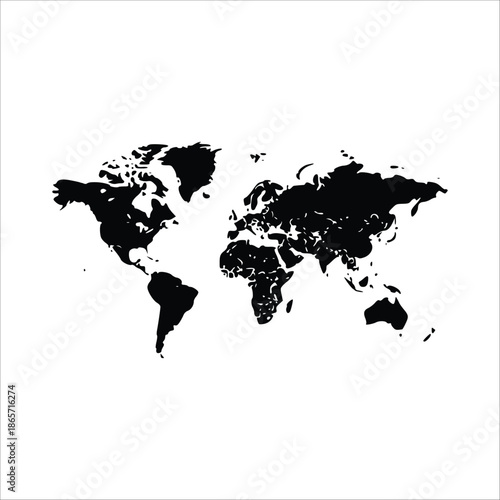 Black and white world map illustration