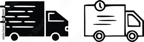 Truck icons for logistics and transportation services
