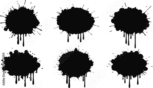 Color Ink Blots Colorful Paint Splatters And Drips In Organic Splashes Bright Playful Bold Abstract Graffiti Spots For Kids Art Blobs