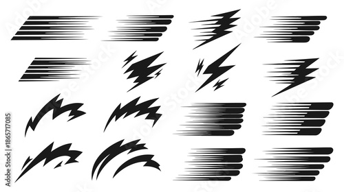Horizontal Comic Speed Lines Fast Motion Cartoon Manga Effect Strip Gradient Texture Anime Superhero Movement Shape Abstract Power