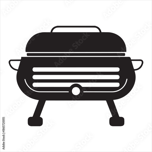 Monochrome Electric Grill Appliance Silhouette