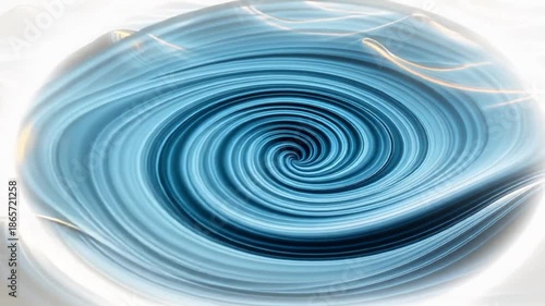 Dynamic blue waves with golden highlights in motion