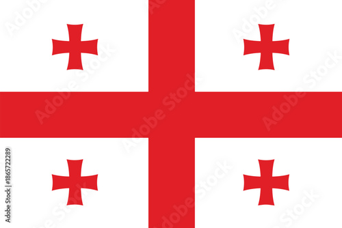Nationall flag of Georgia Vector illustration
