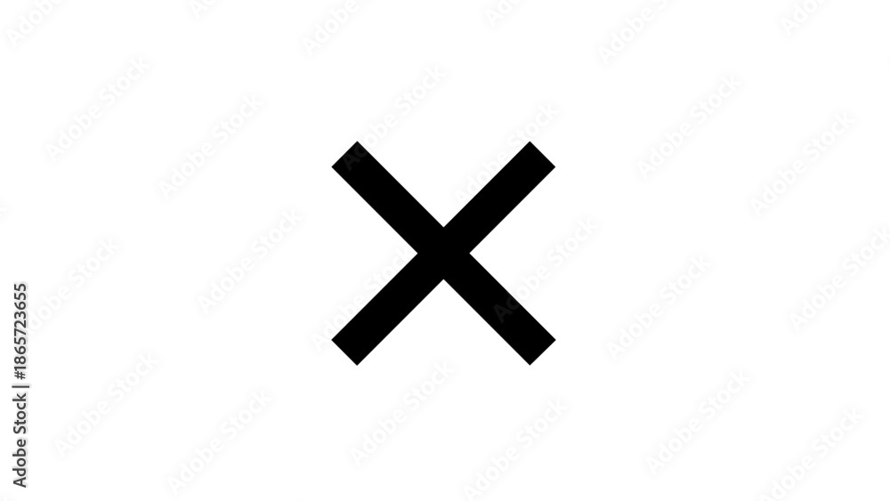 Fototapeta premium Black Cross Mark Symbol Icon.