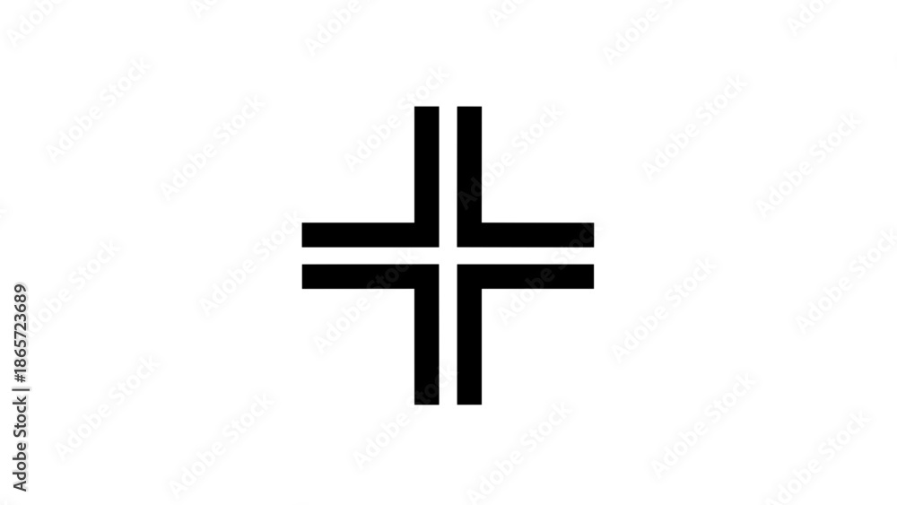 Fototapeta premium Black Iron Cross Symbol on White.