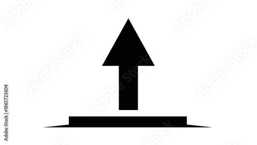 Black Arrow Pointing Upwards on Base.