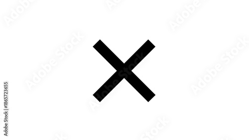 Black Cross Mark Symbol Icon.