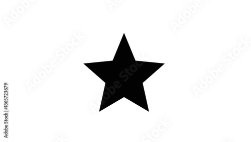 Black Five Pointed Star Icon.