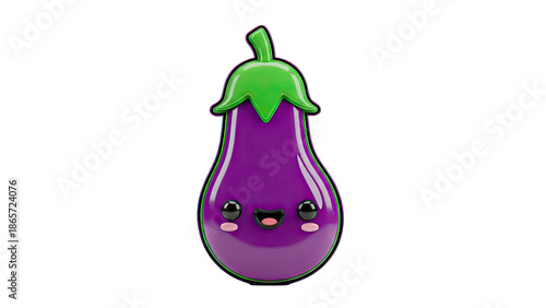 Kawaii Eggplant Character