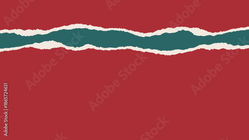 Red torn paper background revealing a dark teal layer underneath, creating a striking contrast and dynamic texture for graphic design projects.