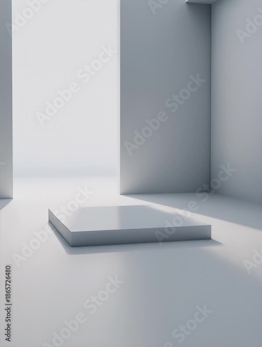 Wallpaper Mural Minimalist gray box in an abstract, bright architecture Torontodigital.ca