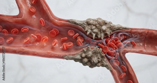 Portal Hypertension Mechanism: Blood Flow Resistance caused by Liver Fibrosis Constriction. 3D Cross-Section Visualization
