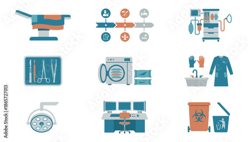 Medical icons healthcare and technology design elements