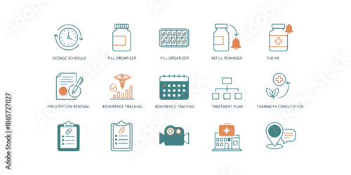 Medical icons healthcare and pharmaceutical illustration set