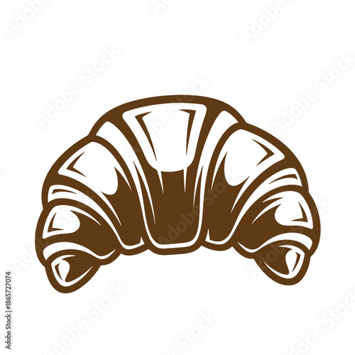 Vintage Brown croissant pastry illustration isolated on white background