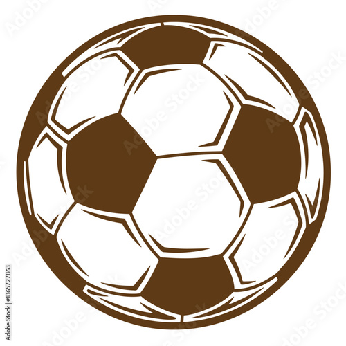 Vintage Brown and white soccer ball on white background