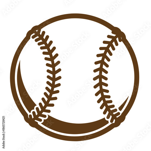 Vintage Brown baseball with stitching isolated on transparent background
