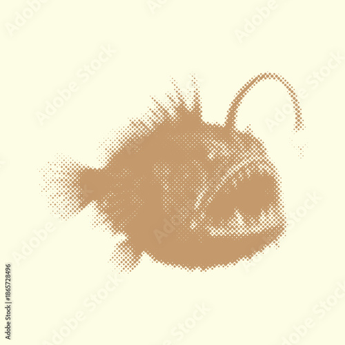 Angler Fish Halftone Vector