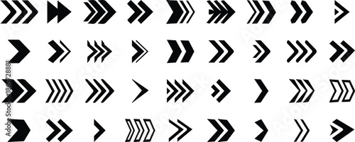 Arrow. Cursor. Arrow vector icon. different arrow signs, black arrows icons. Set different cursor arrow direction symbols in flat style. Vector illustration isolated on white background.