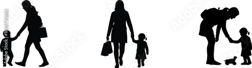 Happy women's day celebration with silhouette of mother and child empowering women equality and love