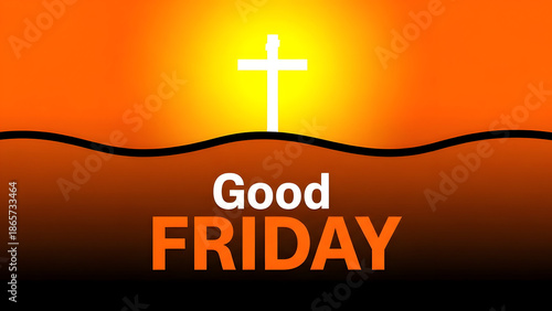 Good friday celebration with cross at sunset a symbol of hope and redemption