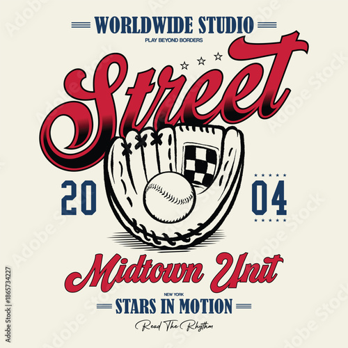 Retro baseball design with varsity slogans