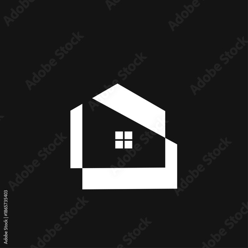 Minimalist Geometric House Logo Design for Real Estate and Property Business
