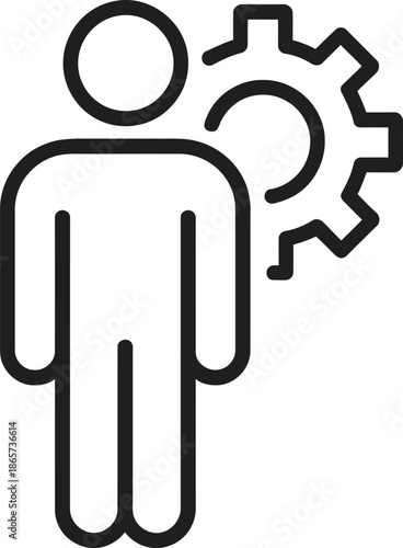 User settings icon, personal configuration, account management, system control, vector illustration