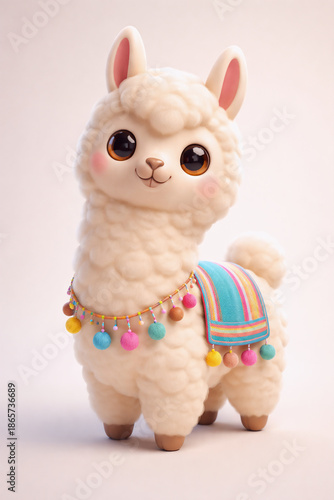 Stylized Volumetric 3D Llama with Soft Lighting and Modern Aesthetic