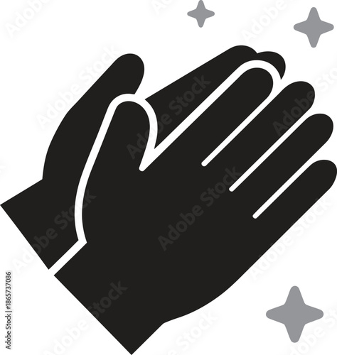 Clean hands icon, hygiene protection, hand sanitation, health safety concept, vector illustration