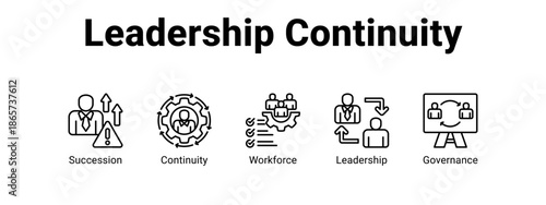 Leadership Continuity web banner icon vector illustration concept for business with icon of Succession, Continuity, Workforce.