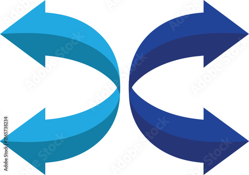 Exchange arrows icon, data transfer, sync process, two-way direction, communication flow, vector illustration