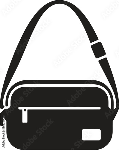 Crossbody bag icon. shoulder purse, travel accessory, fashion design, vector illustration
