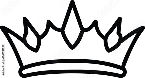 Elegant Coronet Crown Silhouette Graphic Design Element Isolated on White Background for Royal Awards Prestige and Princess Party Invitations