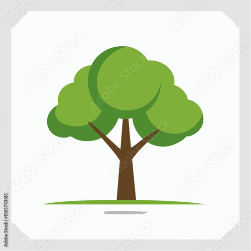 vector tree with green leaves