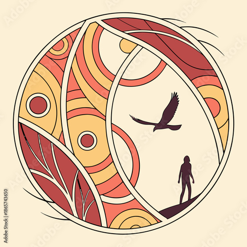 Rounded Abstract Vortex with Open Negative Space