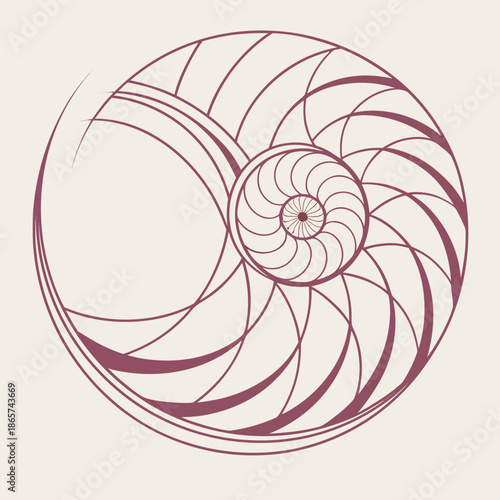 Rounded Abstract Spiral Core Vector Symbol