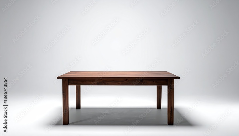 Fototapeta premium Elegant Wooden Table on White Background for Product Display.