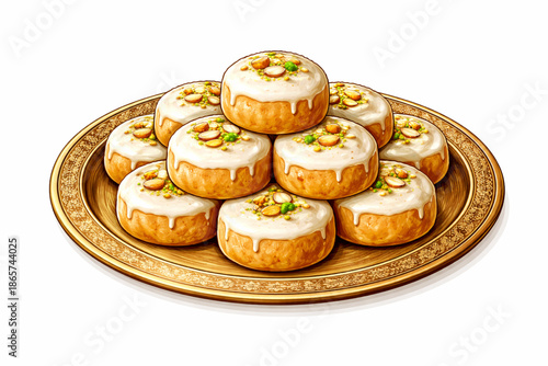 Vector Illustration of Ghari with White Background