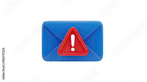 Blue Envelope with Red Warning Symbol