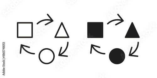 Adaptation icons Black vector illustration for social media, app, and web