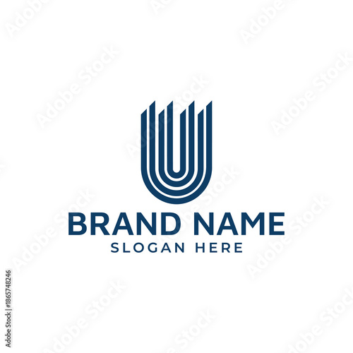 Modern logo design with brand name and slogan on white background
