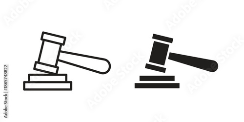 Auction icons Black vector illustration for social media, app, and web