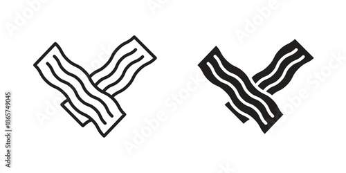 Bacon icons Black vector illustration for social media, app, and web